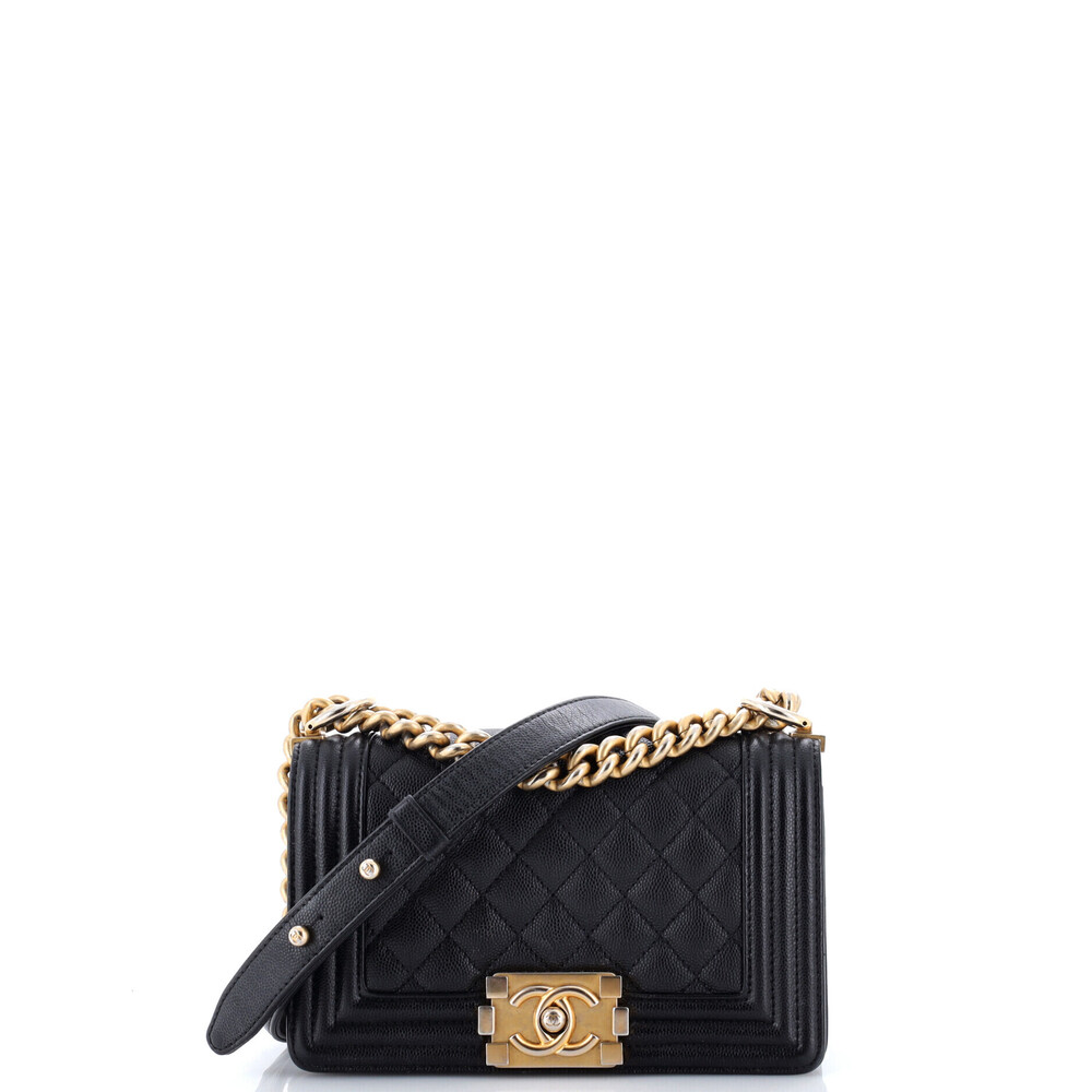 Chanel Small Boy Flap Bag Quilted Caviar